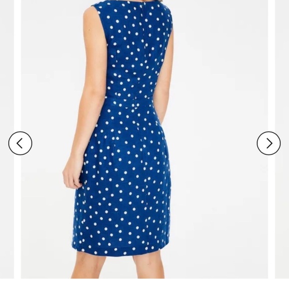 Boden Rae Dress in blue and white pokadots 6 - Picture 6 of 6